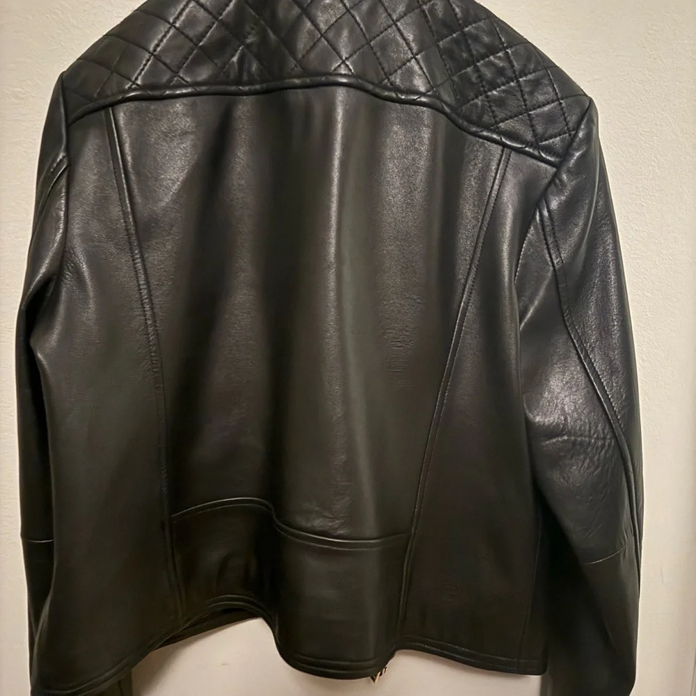 Lauren By Ralph Lauren XL Lambskin Leather Biker Jacket - Picture 4 of 4